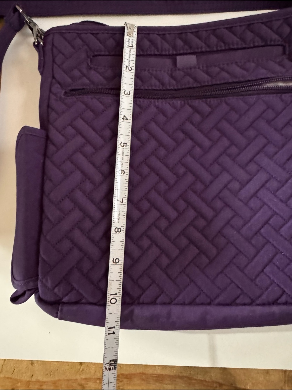 Lug Somersault Crossbody Bag Purple Quilted Organizer Travel Purse Floral Lining - Picture 14 of 14